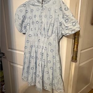 Belle isle by torrid high neck eyelet pale blue dress size 14.